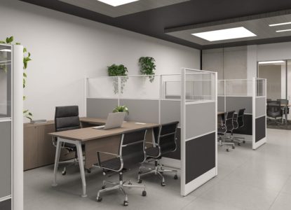 MD Desk with High Partition